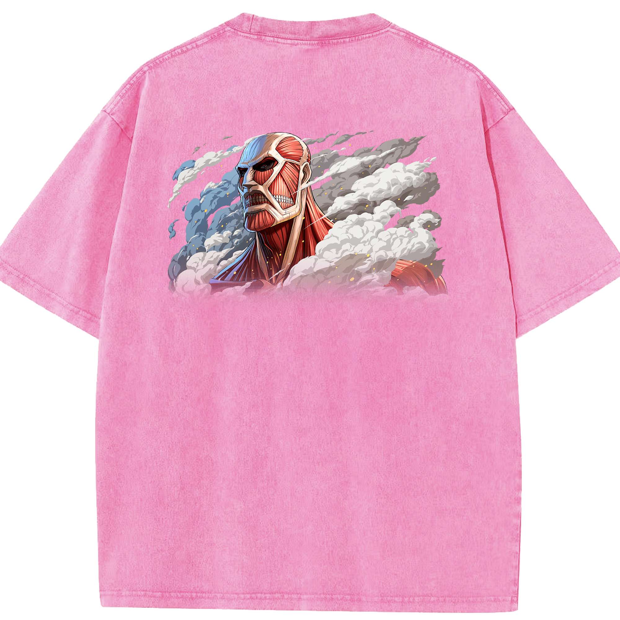 （画像用） 進撃の巨人 Attack on Titan 綿100% ヴィンテージ風 半袖Tシャツ（背面プリント）